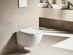 Κρεμαστή λεκάνη WC Τουαλέτας Fresh FRE-5160B White 53 cm με Μπιντέ από Υαλώδη πορσελάνη.