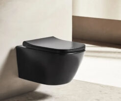 Κρεμαστή λεκάνη WC Τουαλέτας Fresh FRE-5160N Black Matt 53 cm από Υαλώδη πορσελάνη.