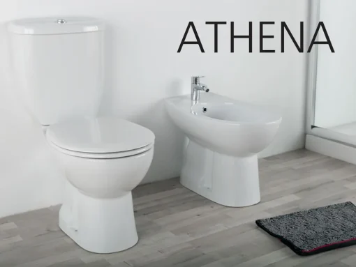 Λεκάνη τουαλέτας Χαμηλής Πίεσης με Καζάνι και Κάλυμα Athena με Μπιντέ 68 cm.