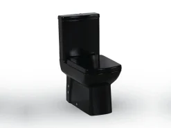 Λεκάνη τουαλέτας Χαμηλής Πίεσης με Καζάνι και Κάλυμα Quadro Black Matt 60 cm.