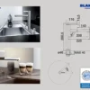 Μπαταρία Κουζίνας Blanco Linee-S με Αποσπώμενο Ντους και Σπιράλ. Υψηλός κορμός με περιστρεφόμενο ρουξούνι σε απόχρωση γρανίτη Antracita.