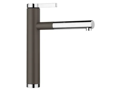 Μπαταρία Κουζίνας Blanco Linee-S με Αποσπώμενο Ντους και Σπιράλ. Υψηλός κορμός με περιστρεφόμενο ρουξούνι σε απόχρωση γρανίτη Coffee.