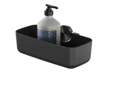 Σπογγοθήκη Μπουκαλοθήκη επιτοίχιας τοποθέτησης Geesa Opal Black Brushed PVD 7214-411. Κατασκευασμένη από συμπαγή ορείχαλκο με αντιδιαβρωτική προστασία.