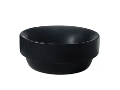 Επιτραπέζιος η Ένθετος νιπτήρας μπάνιου Ciotola Tondo Black Matt Φ 45 cm χωρίς υπερχείλιση.