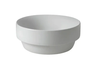 Επιτραπέζιος η Ένθετος νιπτήρας μπάνιου Ciotola Tondo White Matt Φ 35 cm χωρίς υπερχείλιση.