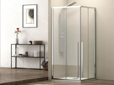 Ορθογώνια καμπίνα ντουζιέρας με Διαφανές κρύσταλλο ασφαλείας Elysium 100 REC 140 x 100 cm με 2 Συρόμενες Πόρτες και 2 Σταθερά φύλλα.