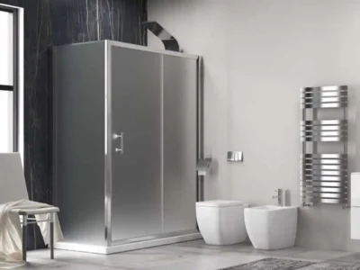 Ορθογώνια καμπίνα ντουζιέρας με Διαφανές κρύσταλλο ασφαλείας Flora 500 REC FR 100 x 80 cm