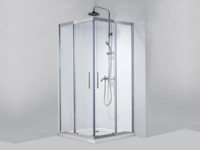 Ορθογώνια καμπίνα ντουζιέρας με Διαφανές κρύσταλλο ασφαλείας Inox 100 REC 90 x 70 cm με 2 Συρόμενες Πόρτες και 2 Σταθερά φύλλα.
