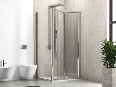 Ορθογώνια καμπίνα ντουζιέρας με κρύσταλλο Διαφανές ασφαλείας M4S REC 66 x 70 cm με 1 Πτυσόμενη Πόρτα και 1 πλαινό σταθερό φύλλο.