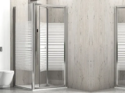 Ορθογώνια καμπίνα ντουζιέρας με κρύσταλλο Διαφανές ασφαλείας M4S REC LN 71 x 90 cm με 1 Πτυσόμενη Πόρτα και 1 πλαινό σταθερό φύλλο.