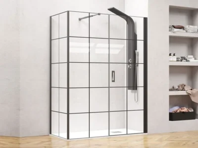 Ορθογώνια καμπίνα ντουζιέρας με Διαφανές κρύσταλλο ασφαλείας Pivot Frame-6 LN 180 x 70 cm με είσοδο από την Εμπρόσθια πλευρά.