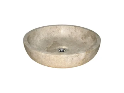 Επιτραπέζιος πέτρινος νιπτήρας μπάνιου Lava-1560 Beige 40 x 40 cm.