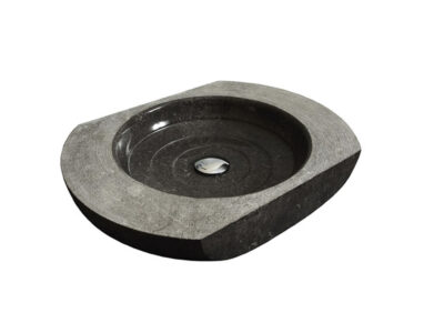 Επιτραπέζιος πέτρινος νιπτήρας μπάνιου Hati Black 60 x 45 cm.