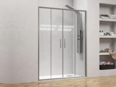 Καμπίνα ντουζιέρας από Τοίχο σε Τοίχο με Διαφανές Κρύσταλλο ασφαλείας Efe 600 CL Argendo 160 cm.