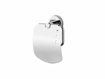 Μεταλλική χαρτοθήκη με κάλυμμα επιτοίχιας τοποθέτησης Mare 71211 Chrome. Κατασκευασμένη από συμπαγή ορείχαλκο.