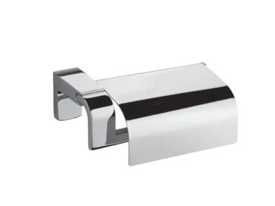 Μεταλλική χαρτοθήκη με κάλυμμα επιτοίχιας τοποθέτησης Premium 71009 Chrome. Κατασκευασμένη από συμπαγή ορείχαλκο.