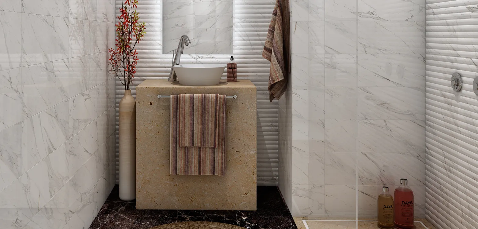 Carrara 20 x 60 cm - Σύνθεση μπάνιου