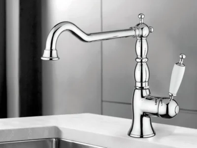 Μπαταρία Κουζίνας Bugnatese Oxford 6382-100 Chrome. Με υψηλό περιστρεφόμενο ρουξούνι.