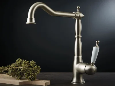 Μπαταρία Κουζίνας Bugnatese Oxford 6382-110 Inox. Με υψηλό περιστρεφόμενο ρουξούνι.