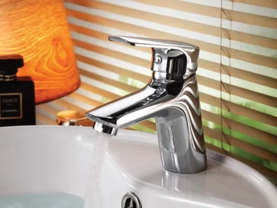 Επικαθήμενη Μπαταρία Νιπτήρα Rovere Chrome με Αυτόματη Βαλβίδα.