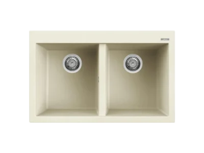 Νεροχύτης Κουζίνας Elleci Quadro 350 79 x 50 cm σε απόχρωση Granitek Bianco Antico.