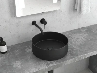 Επιτραπέζιος νιπτήρας μπάνιου LT-3134 35,50 x 35,50 cm Black Matt χωρίς υπερχείλιση.