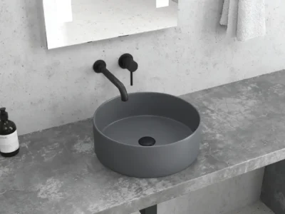Επιτραπέζιος νιπτήρας μπάνιου LT-3134 35,50 x 35,50 cm Dark Grey Matt χωρίς υπερχείλιση.