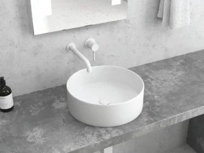 Επιτραπέζιος νιπτήρας μπάνιου LT-3134 35,50 x 35,50 cm White Matt χωρίς υπερχείλιση.