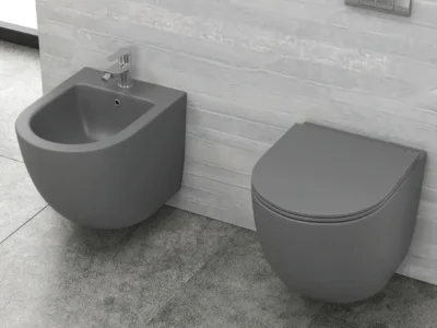 Κρεμαστό Μπιντέ Milos 50 cm Dark Grey Matt.