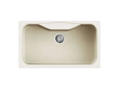 Νεροχύτης Κουζίνας Elleci Fox 360 86 x 50 cm σε απόχρωση Granitek Bianco Antico.