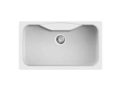 Νεροχύτης Κουζίνας Elleci Fox 360 86 x 50 cm σε απόχρωση Granitek Bianco Titanio.