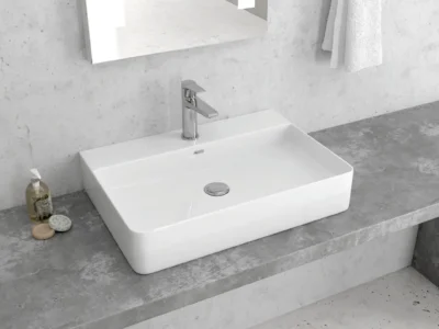 Επιτραπέζιος νιπτήρας μπάνιου LT 2173 60 x 42 cm White με υπερχείλιση.