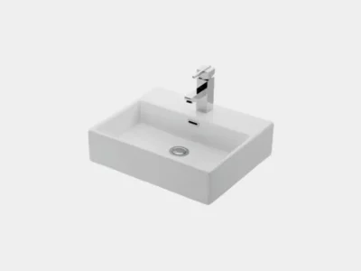 Επιτραπέζιος η Επίτοιχος νιπτήρας μπάνιου Daphne 53709 50 x 42 cm White με υπερχείλιση.