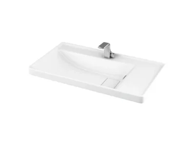 Επικαθήμενος νιπτήρας μπάνιου Quattro 8080 80 x 45 cm White με υπερχείλιση.