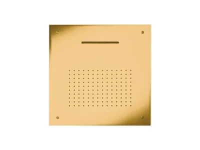 Εντοιχιζόμενη Κεφαλή ντουζ τετράγωνης διατομής Almar E044109-211 50 x 50 cm Gold Brushed. Κατασκευή από Ανοξείδωτο Χάλυβα με 2 Λειτουργίες ροής.