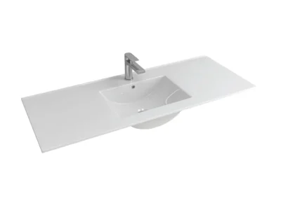 Επικαθήμενος νιπτήρας μπάνιου LT-7506 120 x 47 cm White με υπερχείλιση.