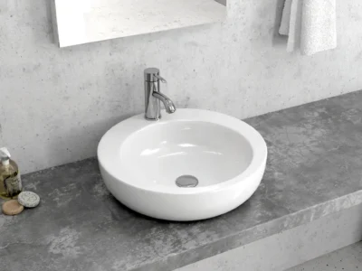 Επιτραπέζιος νιπτήρας μπάνιου LT-3008 46 x 46 cm White χωρις υπερχείλιση.