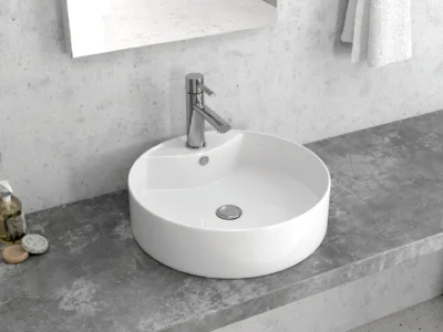 Επιτραπέζιος νιπτήρας μπάνιου LT-3018 46 x 46 cm White με υπερχείλιση.