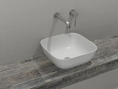 Επιτραπέζιος νιπτήρας μπάνιου LT-2184 37 x 37 cm White χωρίς υπερχείλιση.