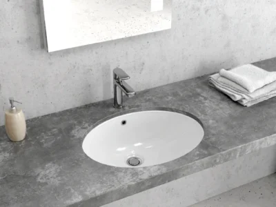 Υποκαθήμενος νιπτήρας μπάνιου LT-10165 47 x 37 cm White με υπερχείλιση.