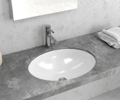 Υποκαθήμενος νιπτήρας μπάνιου LT-6005 51 x 42 cm White χωρίς υπερχείλιση.