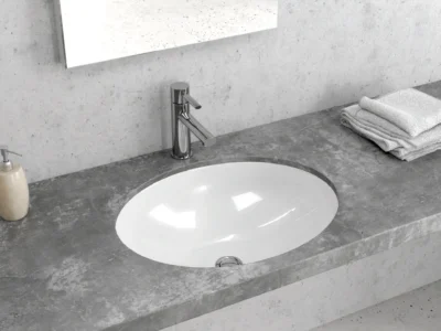 Υποκαθήμενος νιπτήρας μπάνιου LT-6005 51 x 42 cm White χωρίς υπερχείλιση.