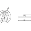 Κεφαλή ντουζ κυκλικής διατομής Lounge CT-1482 20 x 20 cm Chrome.