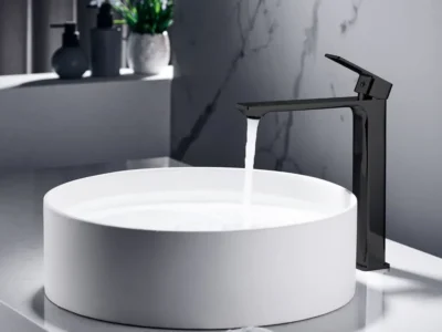 Επιτραπέζια Μπαταρία Νιπτήρα Delos E02FA382H-BL Black Matt.