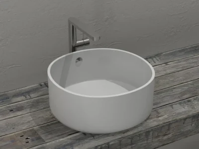 Επιτραπέζιος νιπτήρας μπάνιου Ray 42 x 42 cm White με υπερχείλιση.