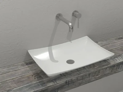 Επιτραπέζιος νιπτήρας μπάνιου Smooth 60 x 39 cm White χωρίς υπερχείλιση.