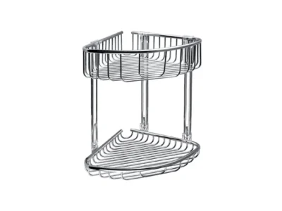 Σπογγοθήκη-Μπουκαλοθήκη γωνιακή διπλή Reti 9639 Chrome.