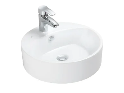 Επιτραπέζιος νιπτήρας μπάνιου Mina MN-145 45 x 45 cm White με υπερχείλιση