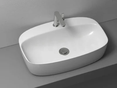 Επιτραπέζιος νιπτήρας μπάνιου Novel 58 x 42 cm White χωρίς υπερχείλιση.