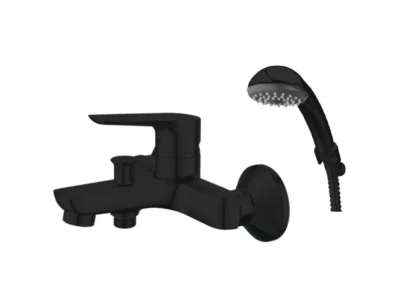 Μπαταρία Λουτρού Lux 690621 MB Black Matt. Τοποθέτηση στον Τοίχο.